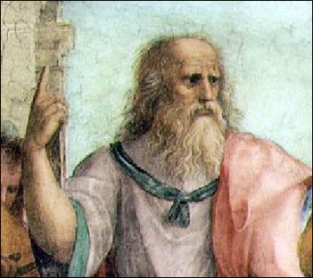 Platone nella famosa immagine michelangiolesca della cappella Sistina